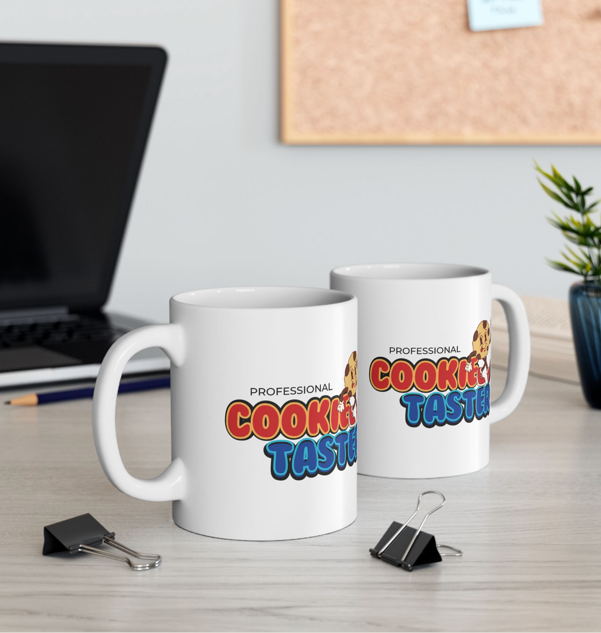 Official Cookie Taster Mug - Funny Retro Cookie Character Coffee Cup (11oz/15oz)