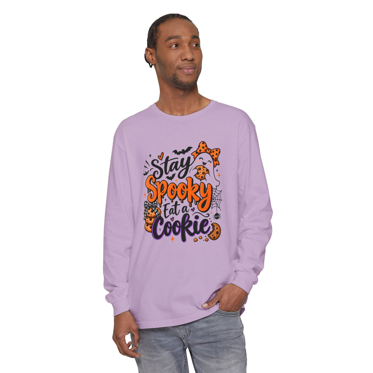 Stay Spooky Eat a Cookie - Comfort Color Long Sleeve Tee
