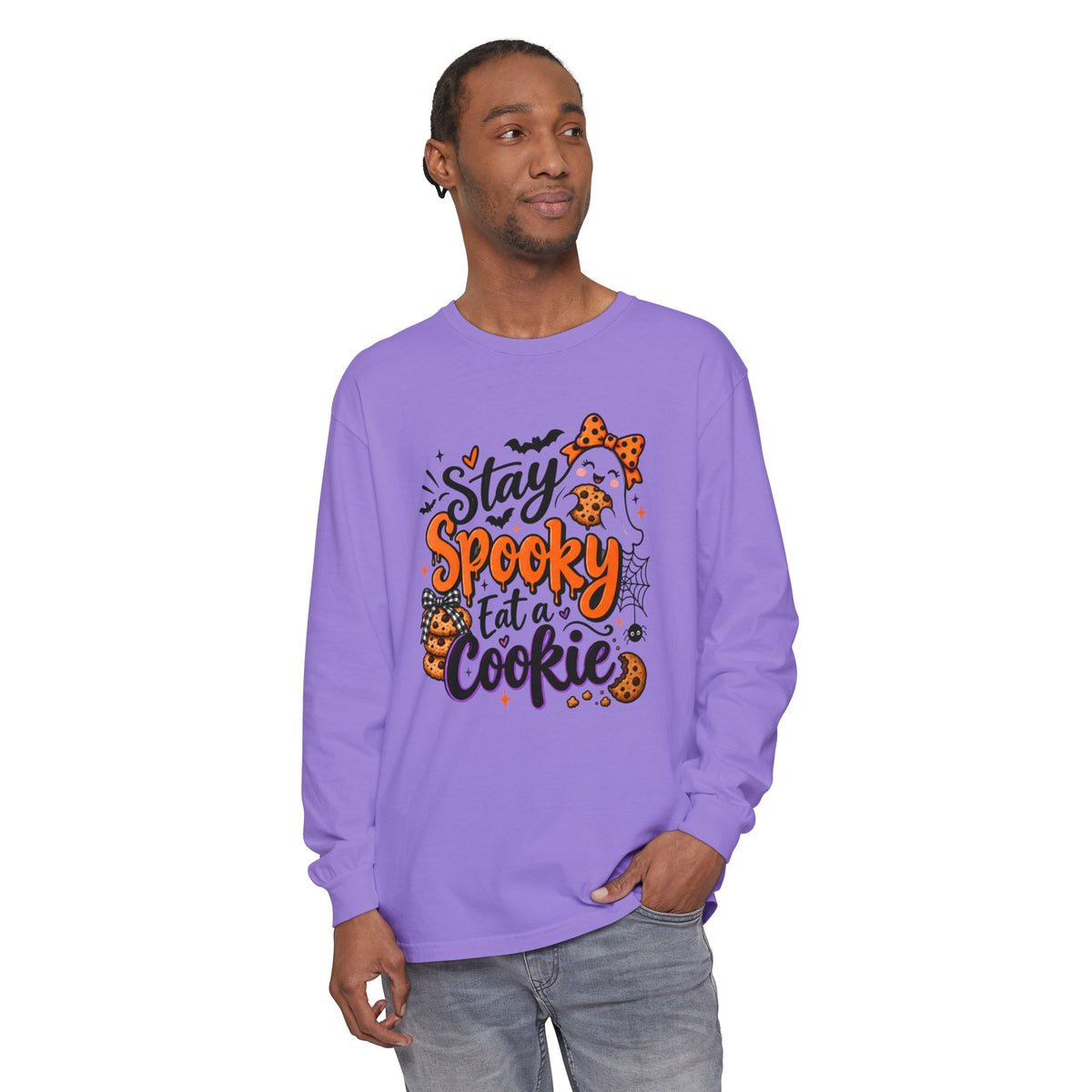 Stay Spooky Eat a Cookie - Comfort Color Long Sleeve Tee